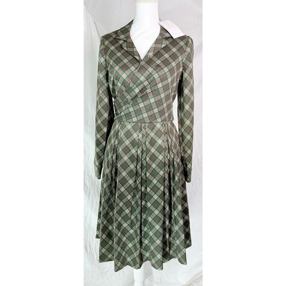 NWT Gal Meets Glam Dress Tartan Plaid Green Red Traditional Christmas Small 6 - Picture 1 of 11